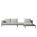 Front Facing View of The Francis Outdoor Modular Right Sectional Sofa In Palisades Color With Black Base