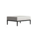 Angled View Of The Francis Outdoor Ottoman In Palisades Color With Black Base