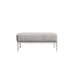 Front View Of The Francis Outdoor Ottoman In Palisades Color With White Base