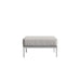 Side View Of The Francis Outdoor Ottoman In Palisades Color With White Base