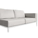 Close Up View of The Francis Outdoor Right Arm 2 Seater In Palisades Color With White Base