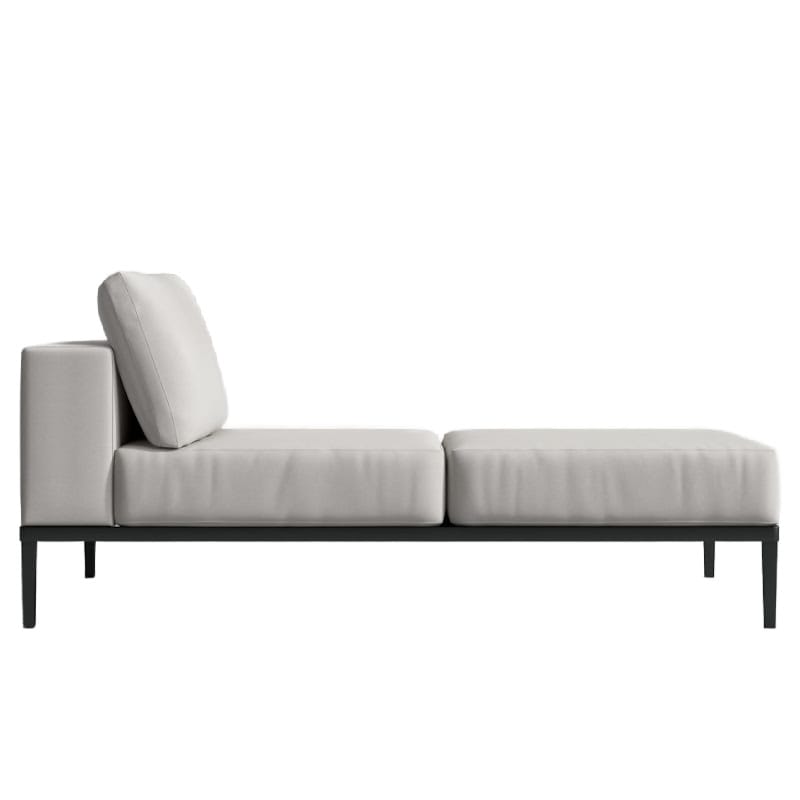 Side View of the Francis Outdoor Right Chaise In Palisades Color With Black Base