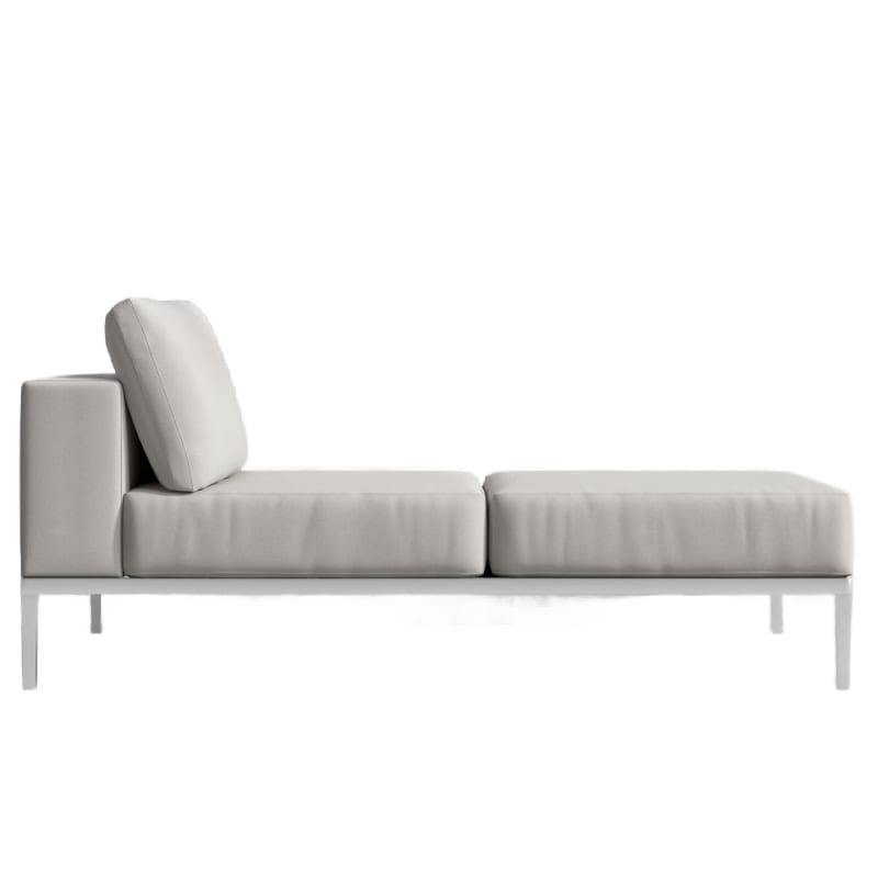 Side View of the Francis Outdoor Right Chaise In Palisades Color With White Base