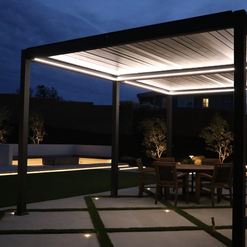 Bon Pergola Free Standing Villa Pergola With Louvers Motorization And Lighting included