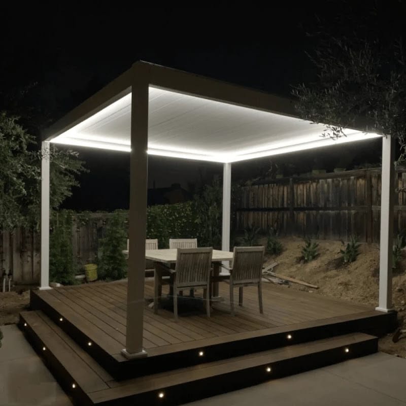 Bon Pergola Free Standing Villa Pergola With Louvers Motorization And Lighting included