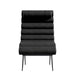 Front Facing View of The Jericho Lounge Chair in Trento Jet Black Fabric