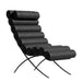 Angled Side View of The Jericho Lounge Chair in Trento Jet Black Fabric