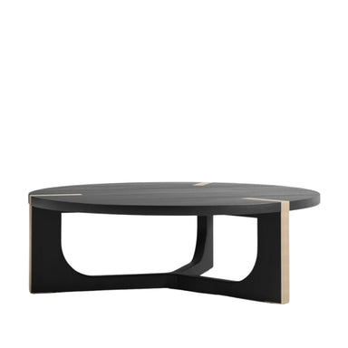 Angled Side View of The Julius Coffee Table in Black Oak Veneer Finish