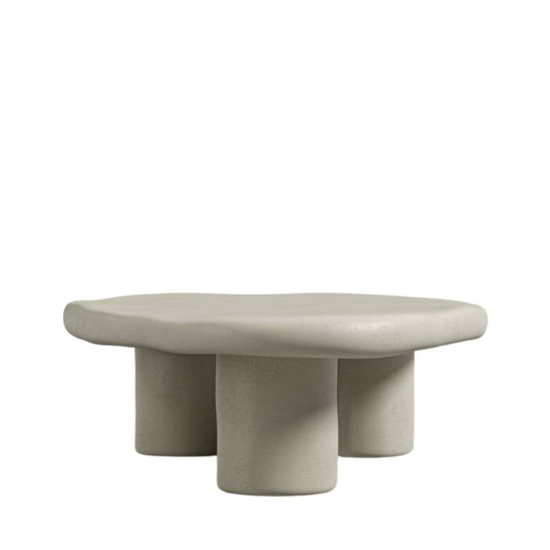 Side Facing View of The Kara Coffee Table With Alabaster Concrete Surface