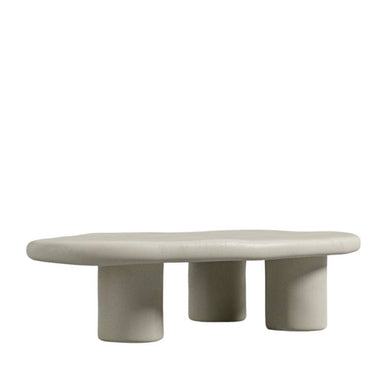 Angled Side View of The Kara Coffee Table With Alabaster Concrete Surface