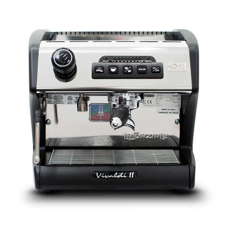 Front Facing View of the La Spaziale S1 Vivaldi II Professional Dual Boiler Home Espresso Machine In Black