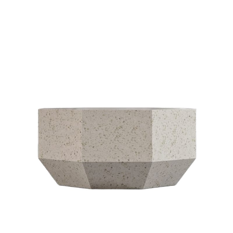 Front Facing View Of The Leia Coffee Table With White Terrazzo Surface