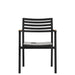 Front Facing View Of The Linnea Outdoor Dining Chair In Encino Fabric With Black Frame