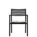 Front Facing View Of The Linnea Outdoor Dining Chair In Palisades Fabric With Black Frame