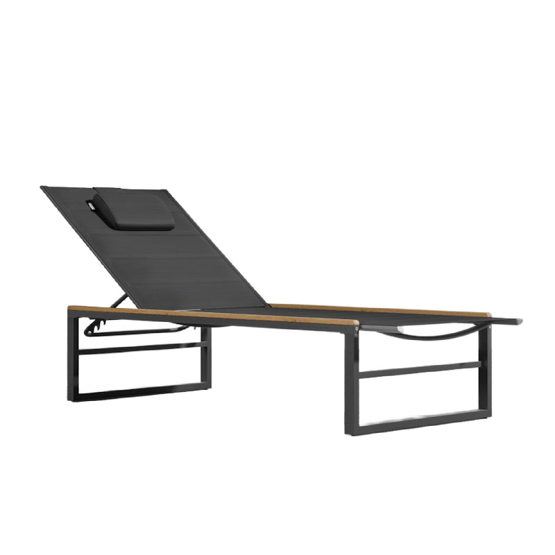 Angled View Of The Linnea Outdoor Lounger in Black