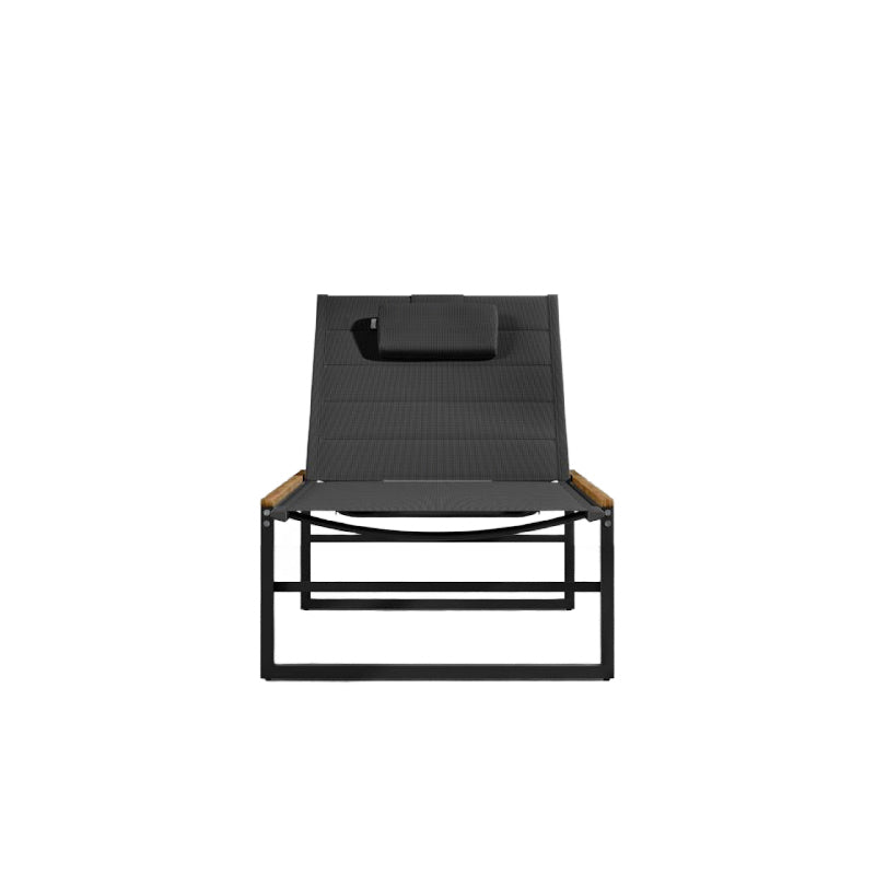 Front Facing View Of The Linnea Outdoor Lounger in Black