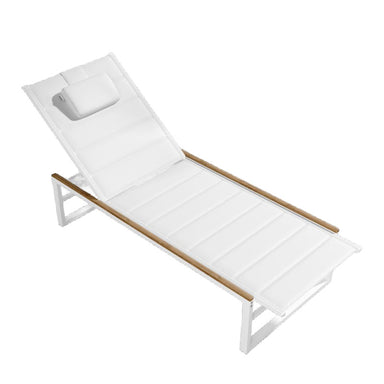 Angled Overhead View Of The Linnea Outdoor Lounger in White