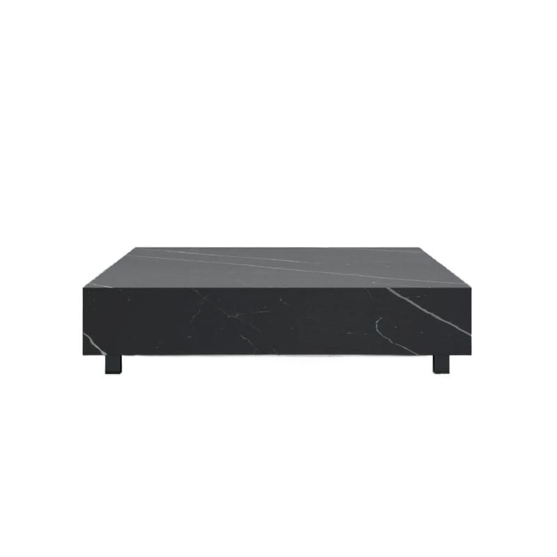 Front Facing View of The Liza Coffee Table Size 40x40 With Black Pietra Ceramic Surface 