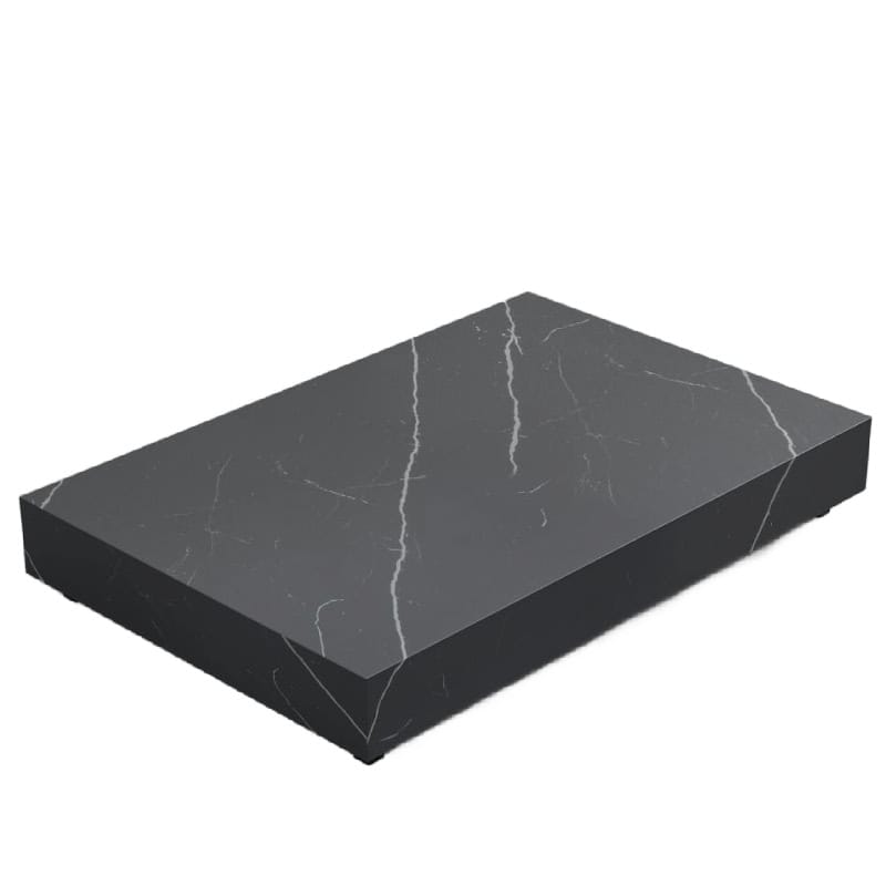 Angled Overhead View of The Liza Coffee Table Size 40x60 With Black Pietra Ceramic Surface