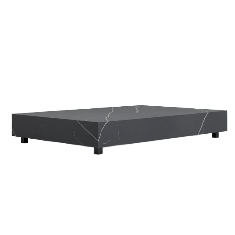 Angle View of The Liza Coffee Table Size 40x60 With Black Pietra Ceramic Surface