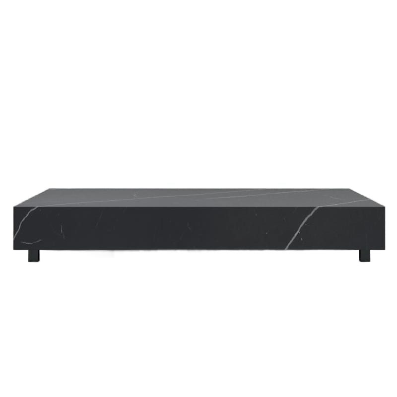 Front Facing View of The Liza Coffee Table Size 40x60 With Black Pietra Ceramic Surface