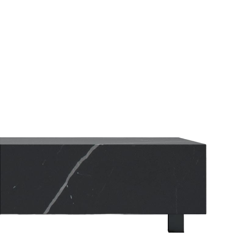 Close Up View of The Liza Coffee Table With Black Pietra Ceramic Surface