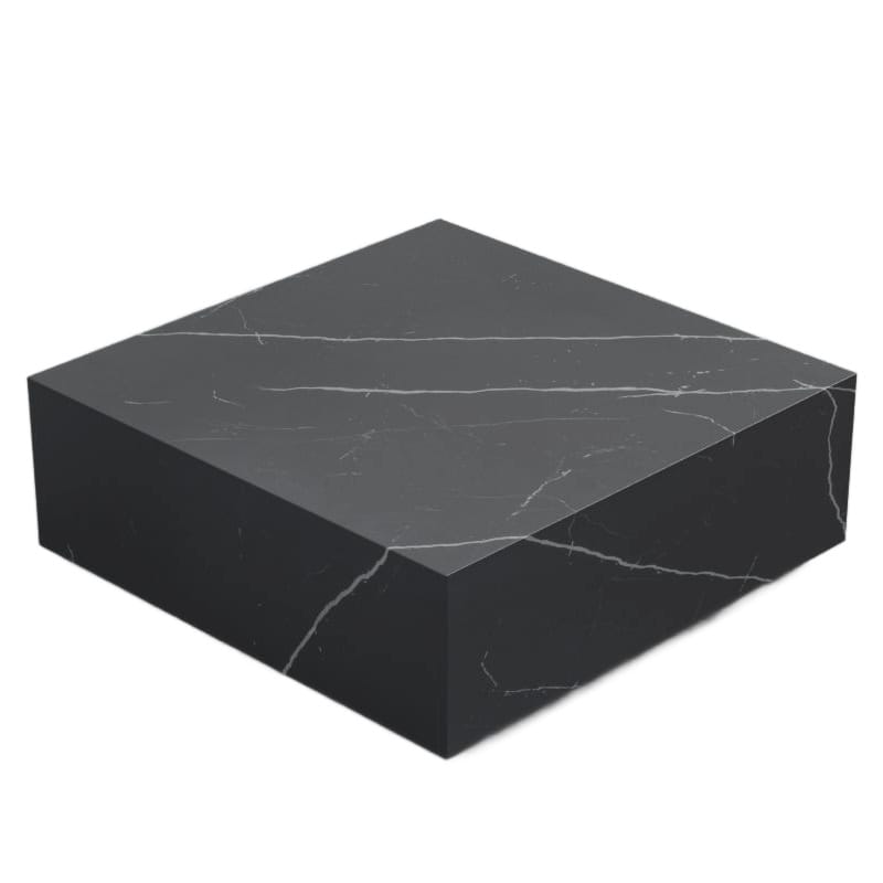 Angled Overhead View of The 40" x 40" Liza Coffee Table Grande in Black Pietra Ceramic