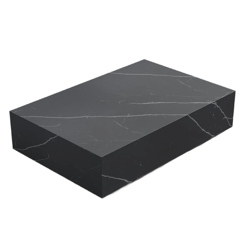 Angled Overhead View of The 40" x 60" Liza Coffee Table Grande in Black Pietra Ceramic