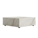 Angled View of The 40" x 40" Liza Coffee Table Grande in White Calacatta Ceramic