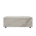 Front Facing View of The 40" x 40" Liza Coffee Table Grande in White Calacatta Ceramic