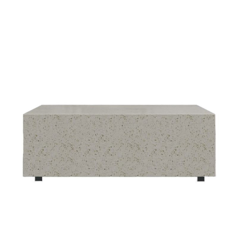 Front Facing View of The 40" x 40" Liza Coffee Table Grande in White Terrazzo Color