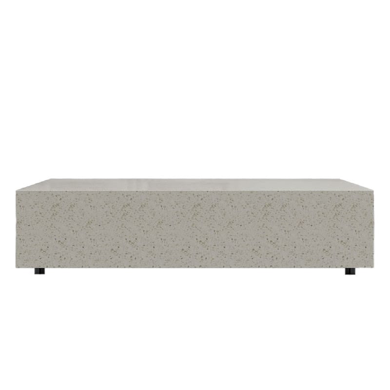 Front Facing View of The 40" x 60" Liza Coffee Table Grande in White Terrazzo Color