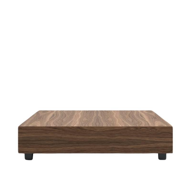 Side Facing View of The Liza Coffee Table With Walnut Veneer Finish