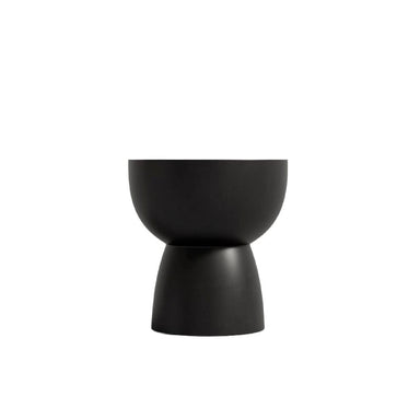 Front Facing View of The Maria Side Table in Black Concrete