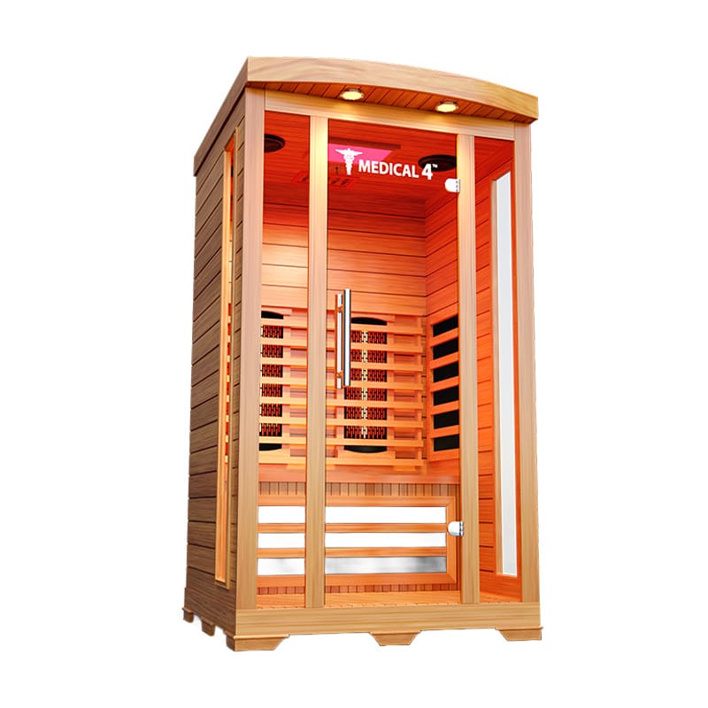 Angled Left View of the Medical Saunas Medical 4 Full Spectrum Infrared Indoor Dry Sauna