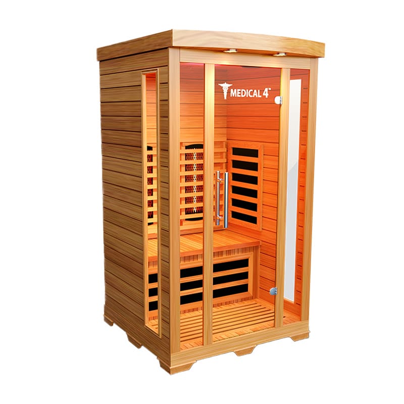 Angled View of the Medical Saunas Medical 4 Full Spectrum Infrared Indoor Dry Sauna