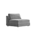 Angled Side View of The Milo 1-seater Armless in Glacier Grey Fabric and Color