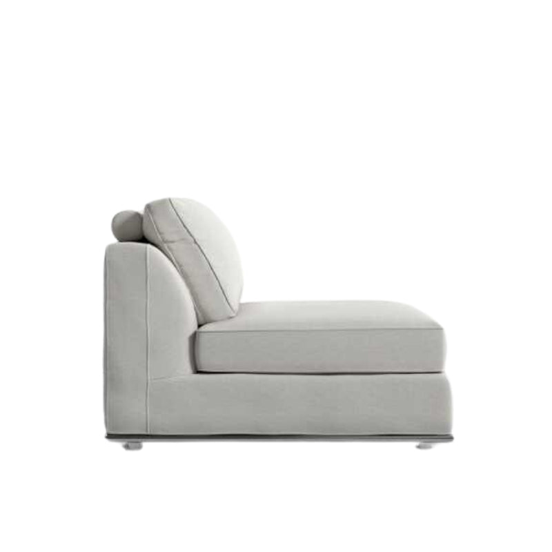 Side Facing View of The Milo 1-seater Armless in Alesund Fabric and Color