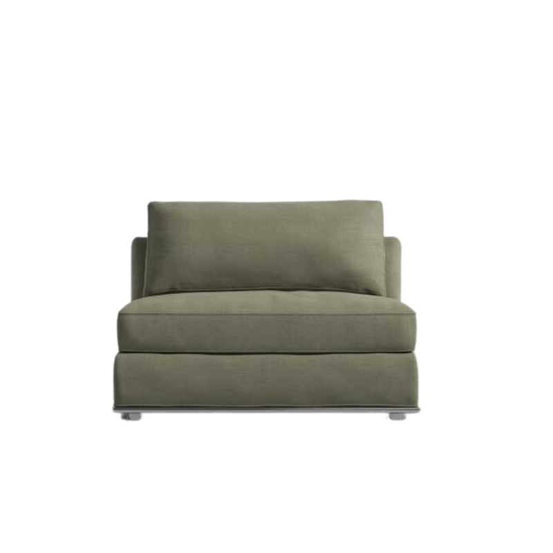 Front Facing View of The Milo 1-seater Armless in Esme Fabric and Color