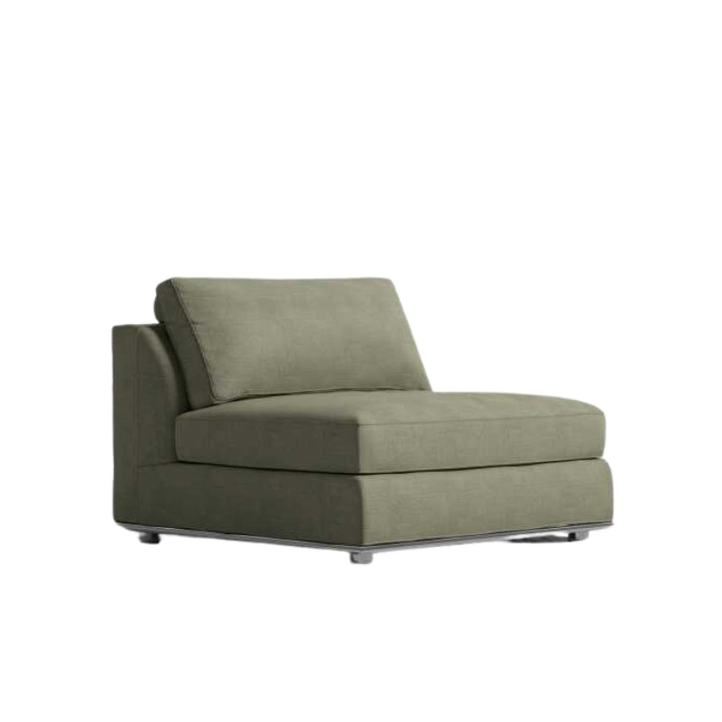 Angled Side View of The Milo 1-seater Armless in Esme Fabric and Color