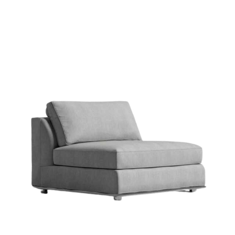 Angled Side View of The Milo 1-seater Armless in Malmo Fabric and Color