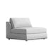 Angled Side View of The Milo 1-seater Armless in Opal Fabric and Color