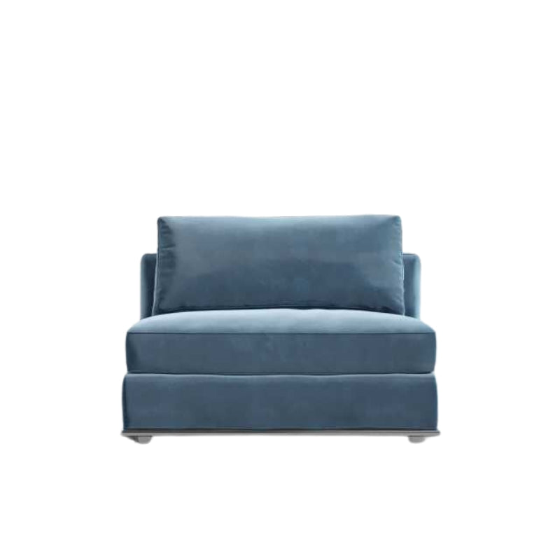 Front Facing View of The Milo 1-seater Armless in Solstice Fabric and Color