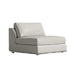 Angled Side View of The Milo 1-seater Armless in Trento Taupe Fabric and Color