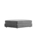 Angled Side View of The Milo 1-Seater Ottoman in Glacier Grey Fabric and Color