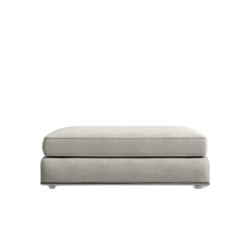 Front Facing View of The Milo 1-Seater Ottoman in Haze Fabric and Color