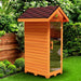 Medical Saunas 1-Person Nature 4 Ultra Full Spectrum Outdoor Dry Sauna In Backyard On Grass Next To Fence