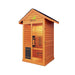 Angled Right Side View Of The Medical Saunas 1-Person Nature 4 Ultra Full Spectrum Outdoor Dry Sauna