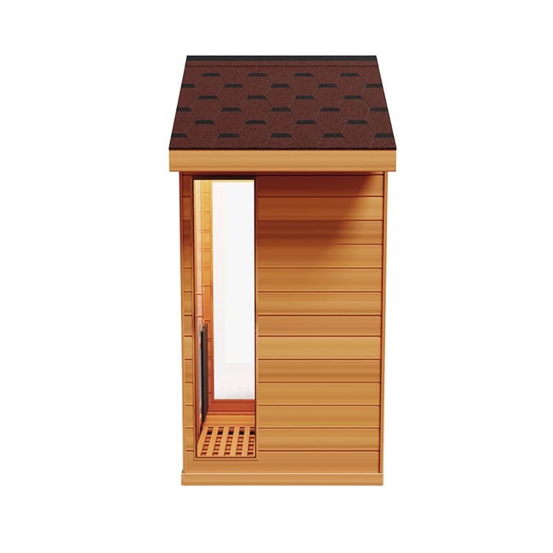 Right Side View Of The Medical Saunas 2-Person Nature 5 Ultra Full Spectrum Outdoor Dry Sauna