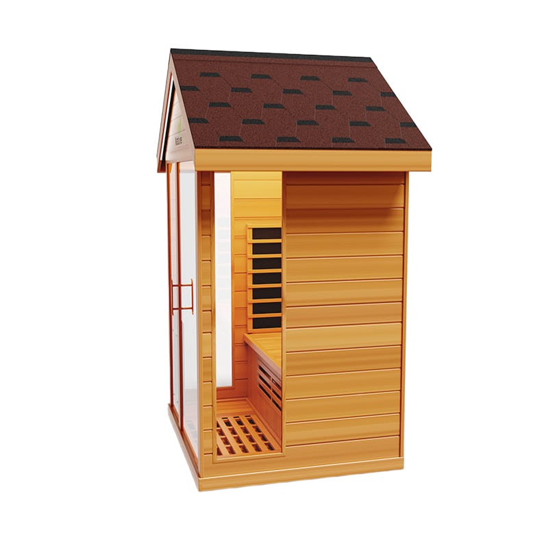 Right Side Facing View Of The Medical Saunas 3-Person Nature 6 Ultra Full Spectrum Outdoor Dry Sauna